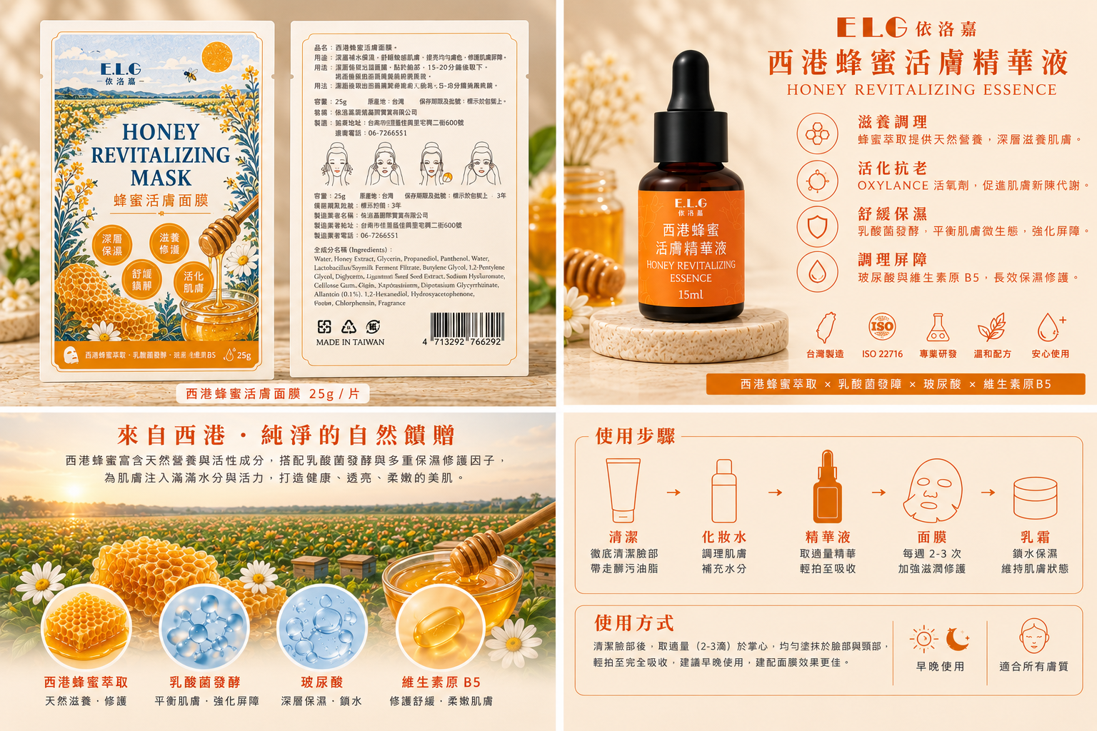 西港蜂蜜活力賦活系列產品圖解