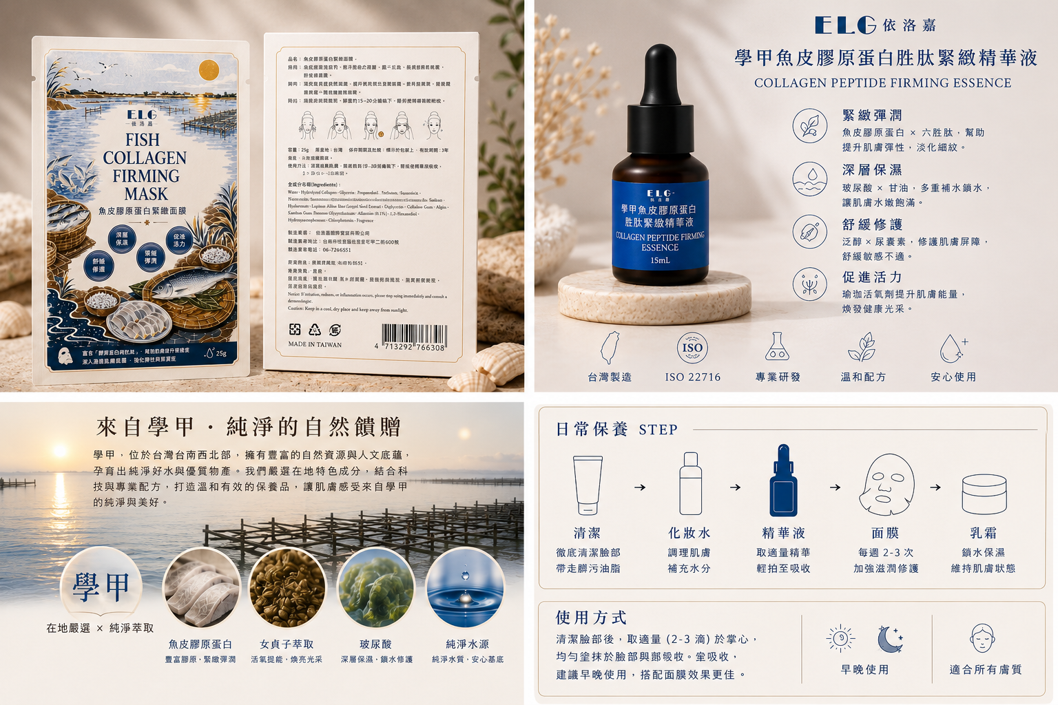學甲魚皮膠原蛋白系列產品圖解