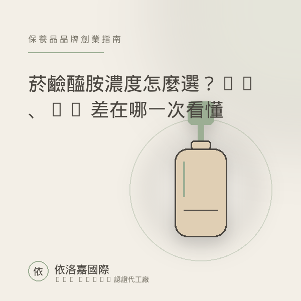 菸鹼醯胺濃度分級對照：2%溫和、3-4%主流亮膚、5%高訴求，膚感與適合客群一次看懂